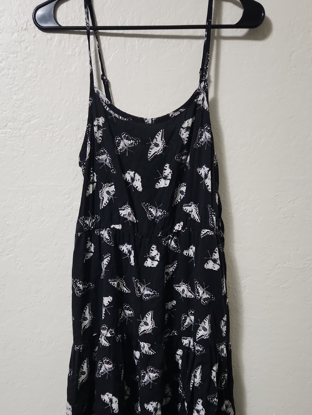 Black Dress with White Butterfly Print